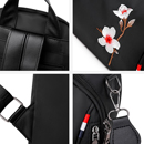 Mochila flores negro perfiles